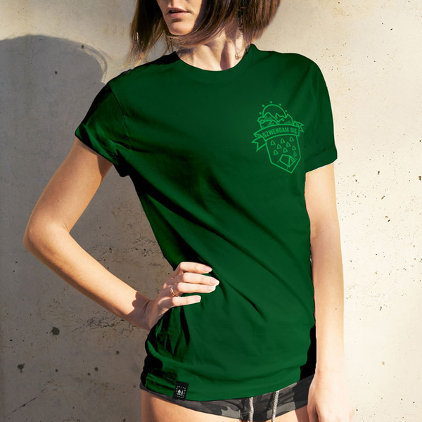 Zielony t-shirt szwendamsie.pl z bawełny z krótkim rękawem