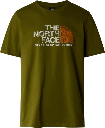 Zielony t-shirt The North Face w sportowym stylu z krótkim rękawem