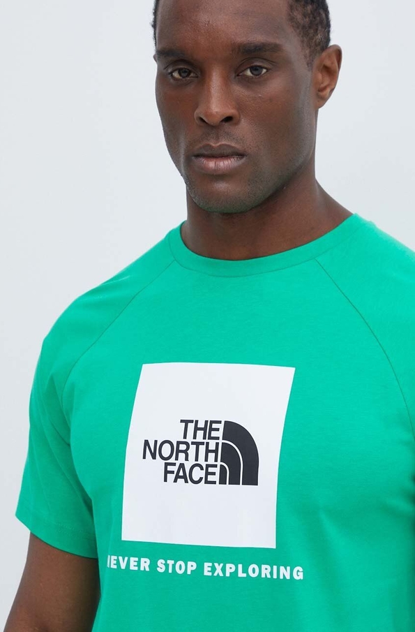 Zielony t-shirt The North Face z bawełny