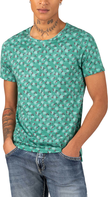 Zielony t-shirt Timezone w młodzieżowym stylu z krótkim rękawem z bawełny