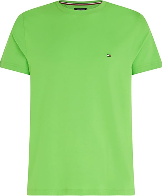 Zielony t-shirt Tommy Hilfiger z bawełny z krótkim rękawem