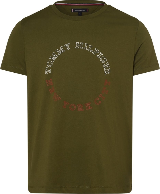 Zielony t-shirt Tommy Hilfiger z krótkim rękawem
