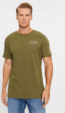 Zielony t-shirt Tommy Hilfiger z krótkim rękawem