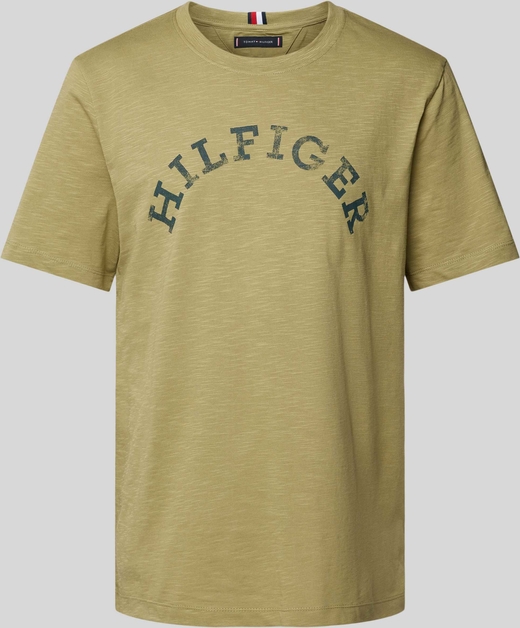 Zielony t-shirt Tommy Hilfiger z krótkim rękawem w młodzieżowym stylu