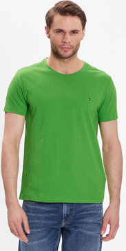 Zielony t-shirt Tommy Hilfiger z krótkim rękawem w stylu casual