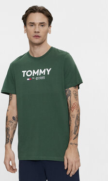 Zielony t-shirt Tommy Jeans z krótkim rękawem
