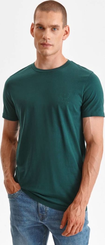 Zielony t-shirt Top Secret z krótkim rękawem w stylu casual