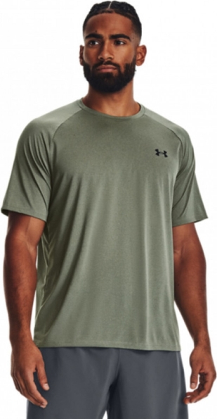 Zielony t-shirt Under Armour w sportowym stylu z krótkim rękawem