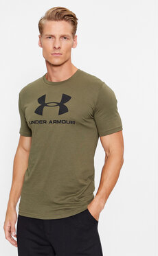 Zielony t-shirt Under Armour z krótkim rękawem w sportowym stylu