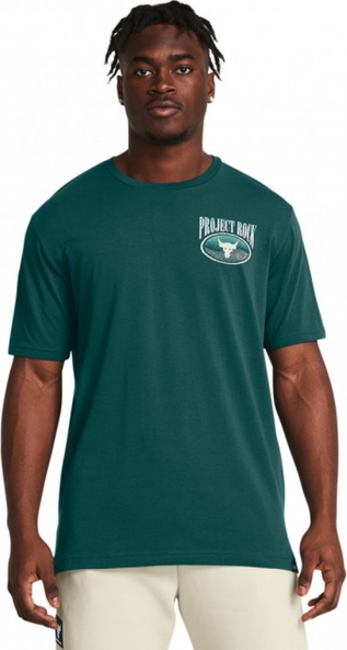 Zielony t-shirt Under Armour z krótkim rękawem w sportowym stylu z bawełny