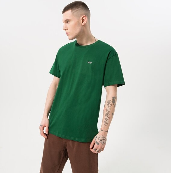 Zielony t-shirt Vans z krótkim rękawem w stylu casual