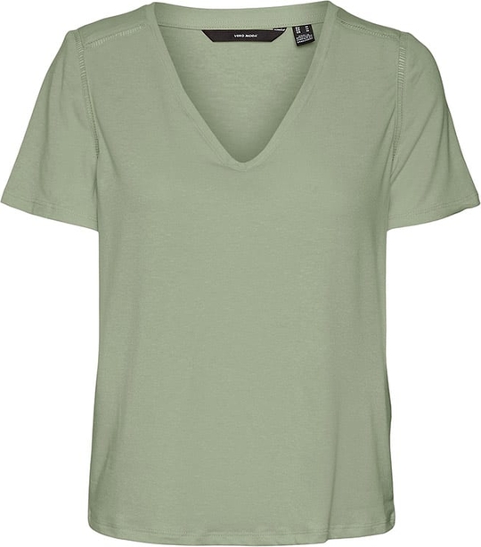 Zielony t-shirt Vero Moda w stylu casual