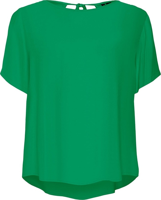 Zielony t-shirt Vero Moda w stylu casual z okrągłym dekoltem z krótkim rękawem