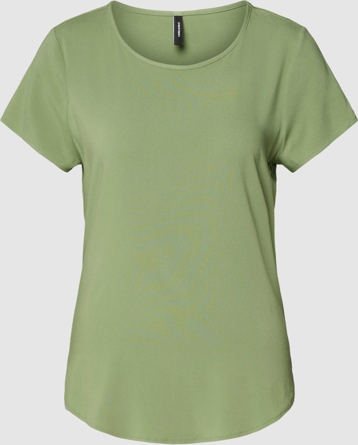 Zielony t-shirt Vero Moda z okrągłym dekoltem w stylu casual