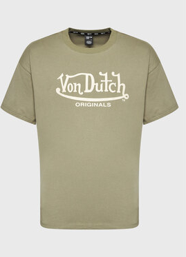 Zielony t-shirt Von Dutch z krótkim rękawem