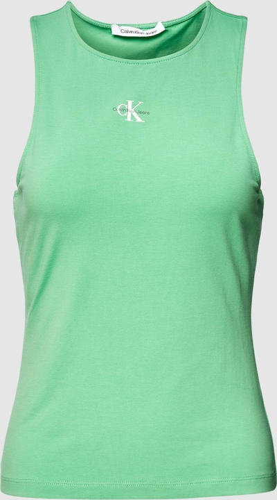 Zielony top Calvin Klein w sportowym stylu z bawełny