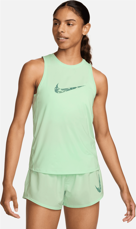 Zielony top Nike z okrągłym dekoltem w sportowym stylu