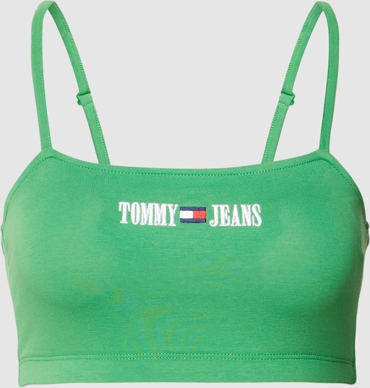 Zielony top Tommy Jeans z okrągłym dekoltem