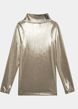 Złota bluzka dziecięca Calvin Klein z długim rękawem
