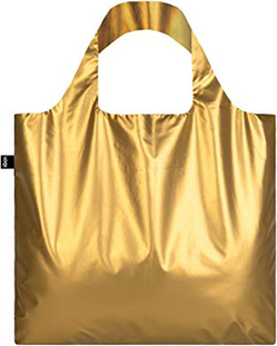 Złota torebka LOQI w młodzieżowym stylu do ręki