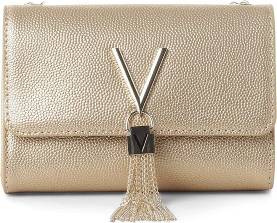 Złota torebka Valentino ze skóry mała do ręki