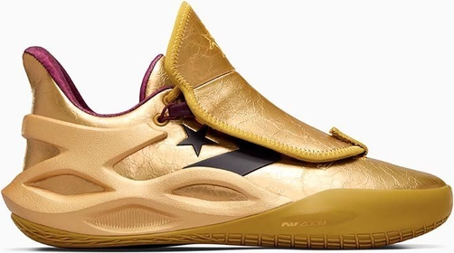 Złote buty sportowe Converse sznurowane