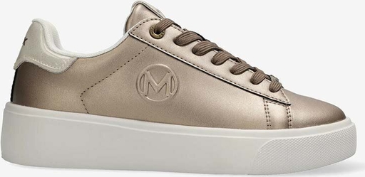 Złote buty sportowe MEXX sznurowane w sportowym stylu z płaską podeszwą