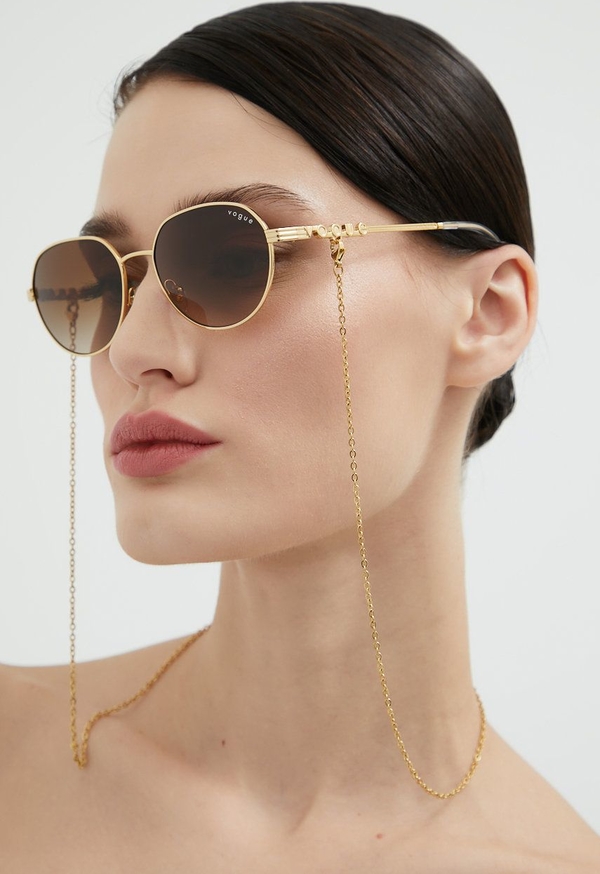 Złote okulary damskie Vogue
