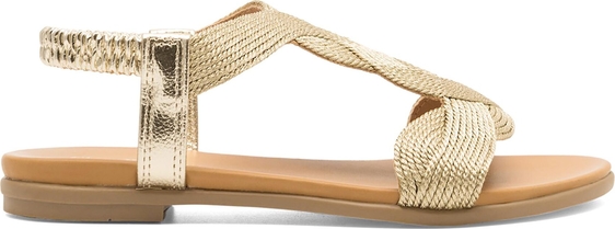 Złote sandały Clara Barson w stylu casual z klamrami