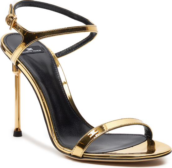 Złote sandały Elisabetta Franchi na szpilce