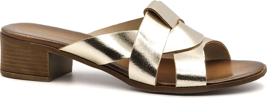 Złote sandały Nescior w stylu casual z klamrami