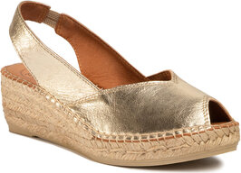 Złote sandały Toni Pons w stylu casual na koturnie