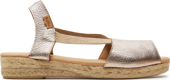 Złote sandały Toni Pons z tkaniny z klamrami w stylu casual