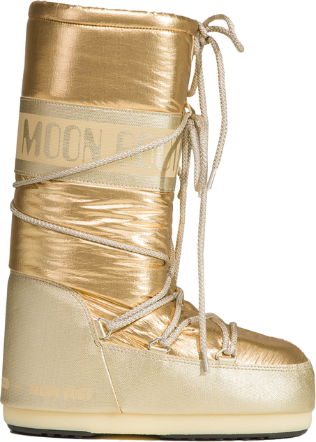 Złote śniegowce Moon Boot sznurowane