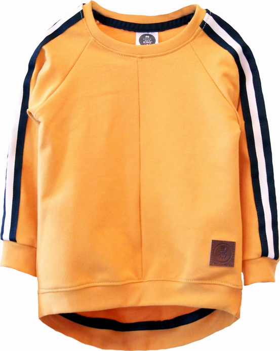 Żółta bluza dziecięca Little Gold King z bawełny dla chłopców w paseczki