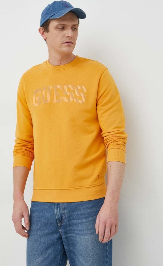 Żółta bluza Guess z nadrukiem w młodzieżowym stylu