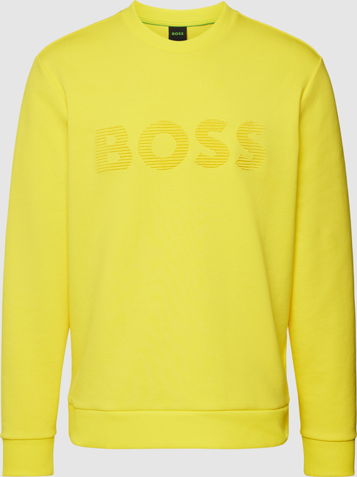 Żółta bluza Hugo Boss z nadrukiem z bawełny