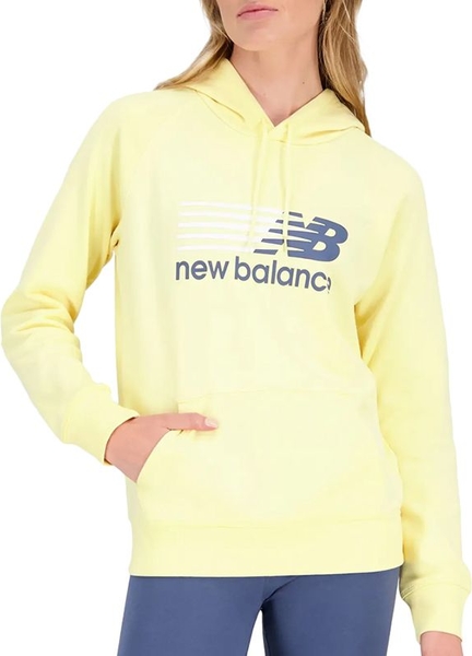 Żółta bluza New Balance z dresówki z kapturem