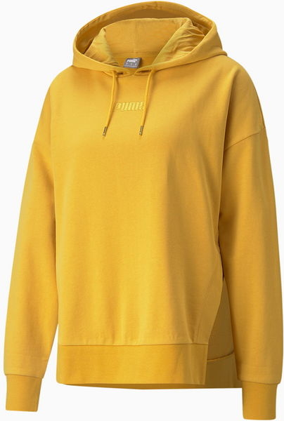 Żółta bluza Puma z bawełny w sportowym stylu z kapturem