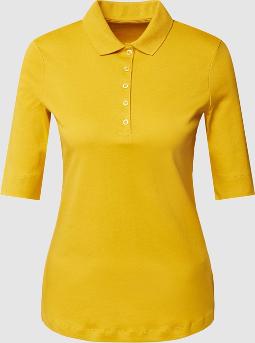 Żółta bluzka Christian Berg Woman z krótkim rękawem w stylu casual