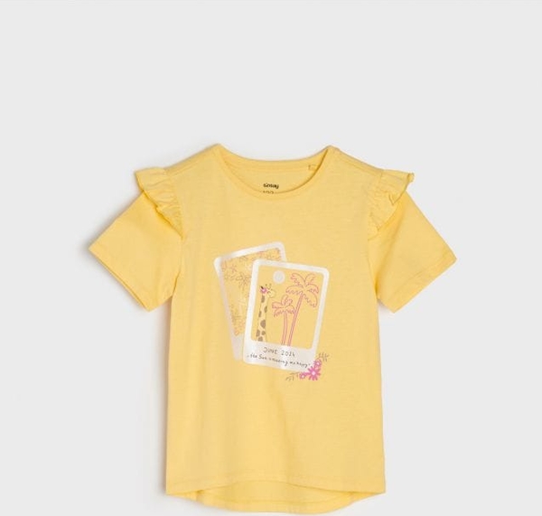 Żółta bluzka dziecięca Sinsay z bawełny dla dziewczynek