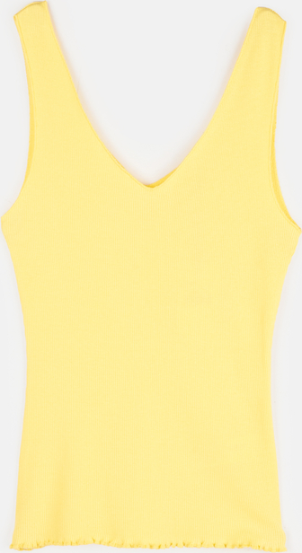 Żółta bluzka Gate na ramiączkach z bawełny