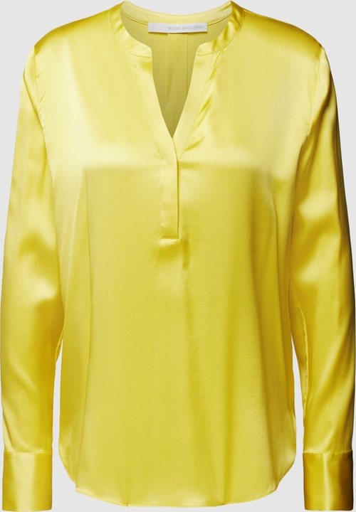 Żółta bluzka Herzensangelegenheit w stylu casual z jedwabiu