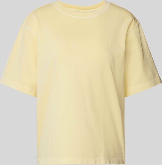Żółta bluzka Jake*s Studio Woman z bawełny z okrągłym dekoltem w stylu casual