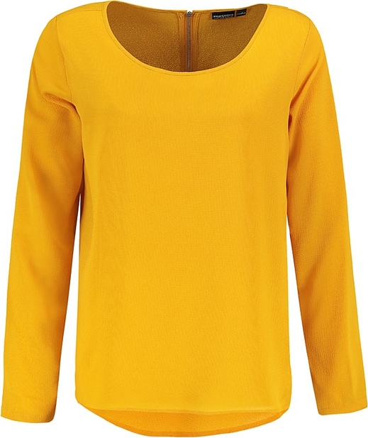 Żółta bluzka Limango Polska z długim rękawem z okrągłym dekoltem w stylu casual