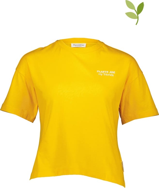 Żółta bluzka Marc O'Polo z okrągłym dekoltem w stylu casual