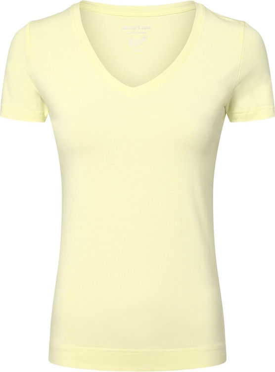 Żółta bluzka Marie Lund z krótkim rękawem z bawełny w stylu casual