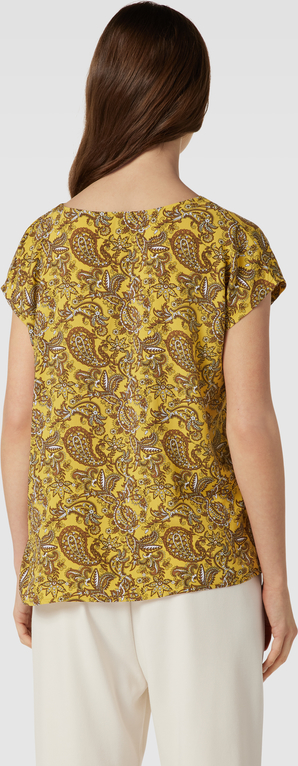 Żółta bluzka Montego w stylu casual z dekoltem w kształcie litery v