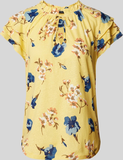 Żółta bluzka Ralph Lauren z krótkim rękawem w stylu casual