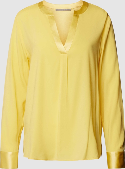 Żółta bluzka The Mercer N.Y. z dekoltem w kształcie litery v z długim rękawem z bawełny